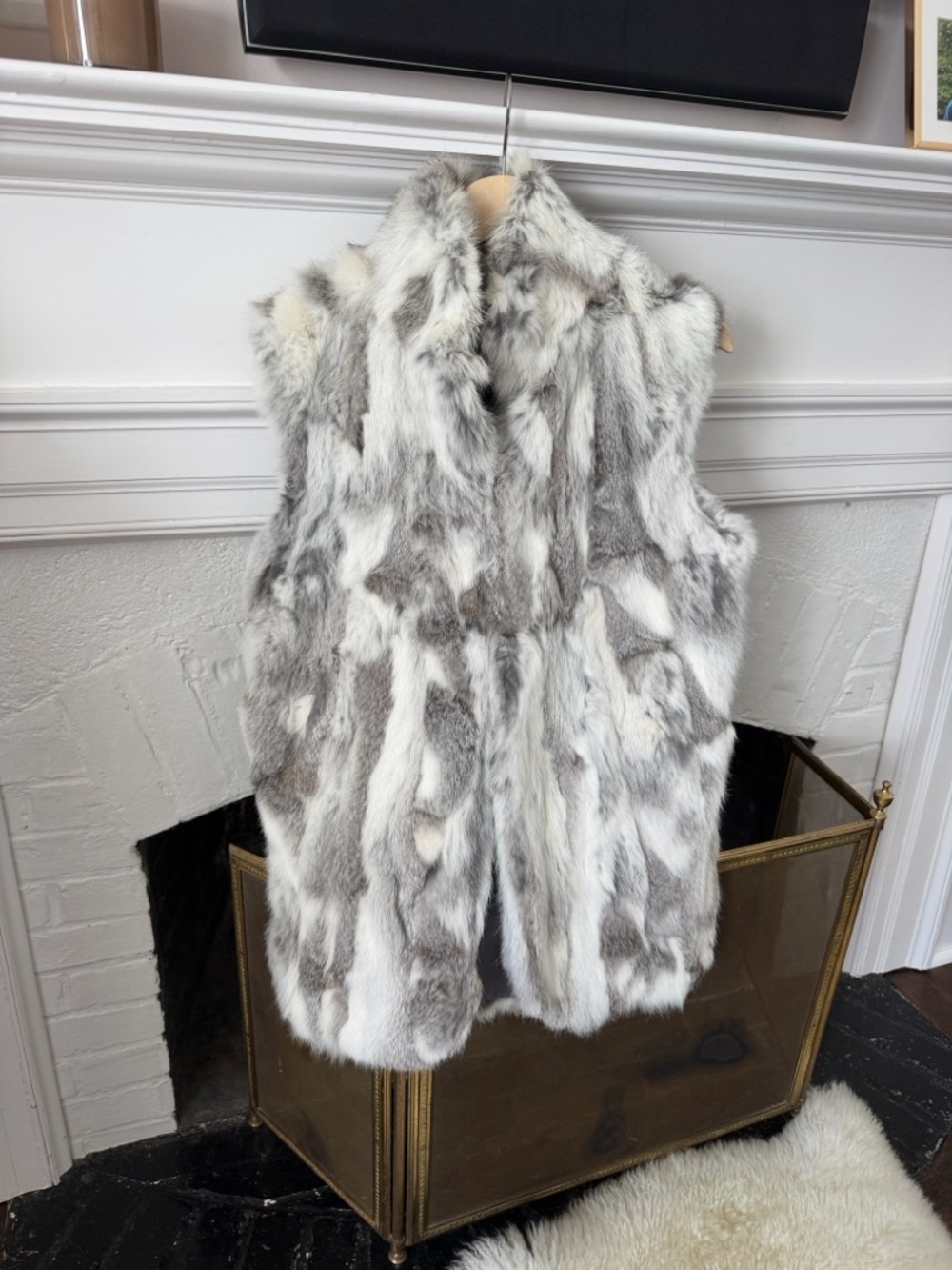 Adrienne Landau Genuine Rabbit Fur Vest
